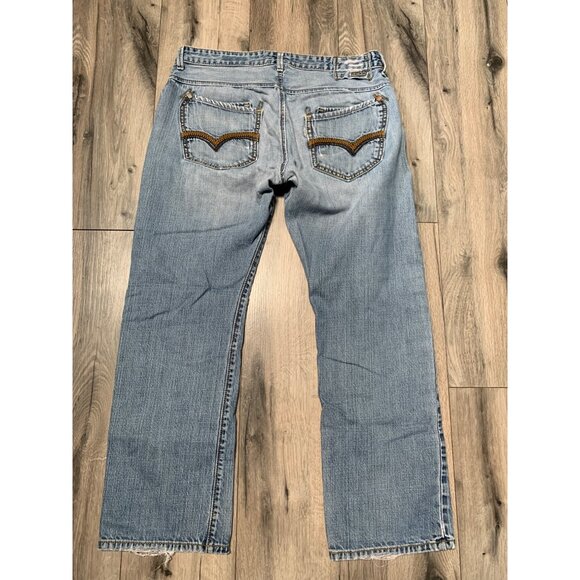 Levi Silver Tab Mens W34 L30 Slim Straight 90s Y2K Light Wash Denim Jeans - Picture 5 of 9